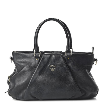 MCM Calfskin Monogram Tote Black 1 of 9