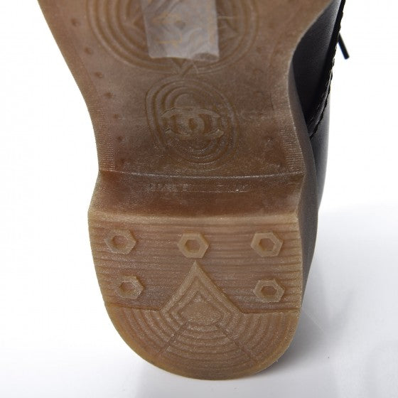 Chanel Calfskin Short Lace Up Boots 39 Brown 9 of 10