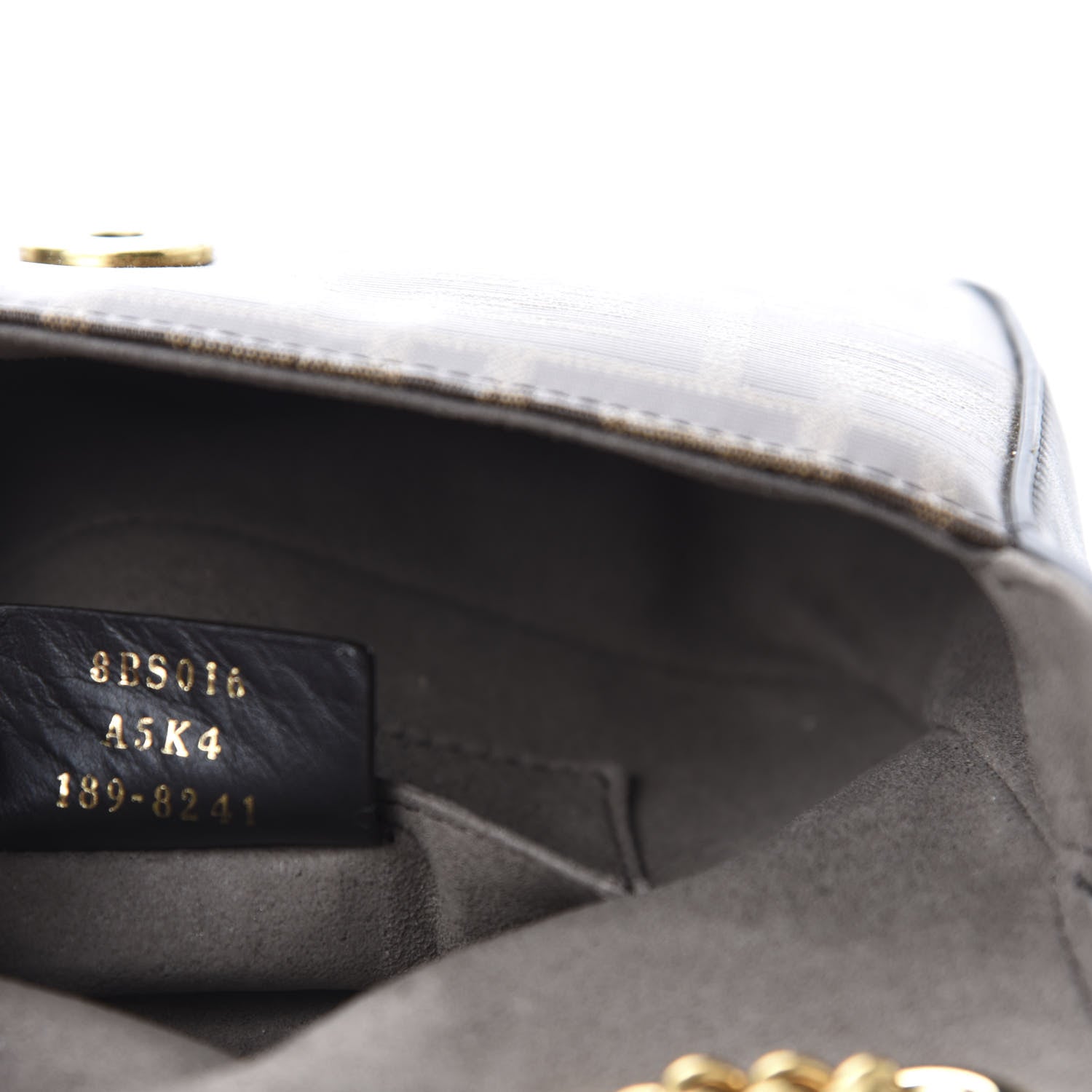 Fendi Glazed Fabric Vitello Century FF 1974 Stamp Patch Mini Double F Crossbody Bag Mogano Panna Black 9 of 10
