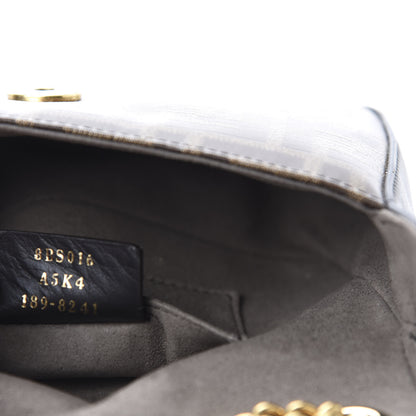 Fendi Glazed Fabric Vitello Century FF 1974 Stamp Patch Mini Double F Crossbody Bag Mogano Panna Black 9 of 10