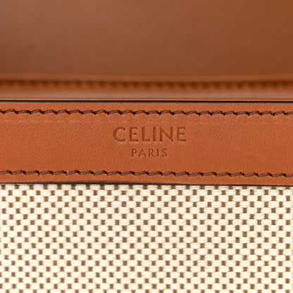 Celine Textile Calfskin Classique Triomphe Bag Natural Tan 6 of 14