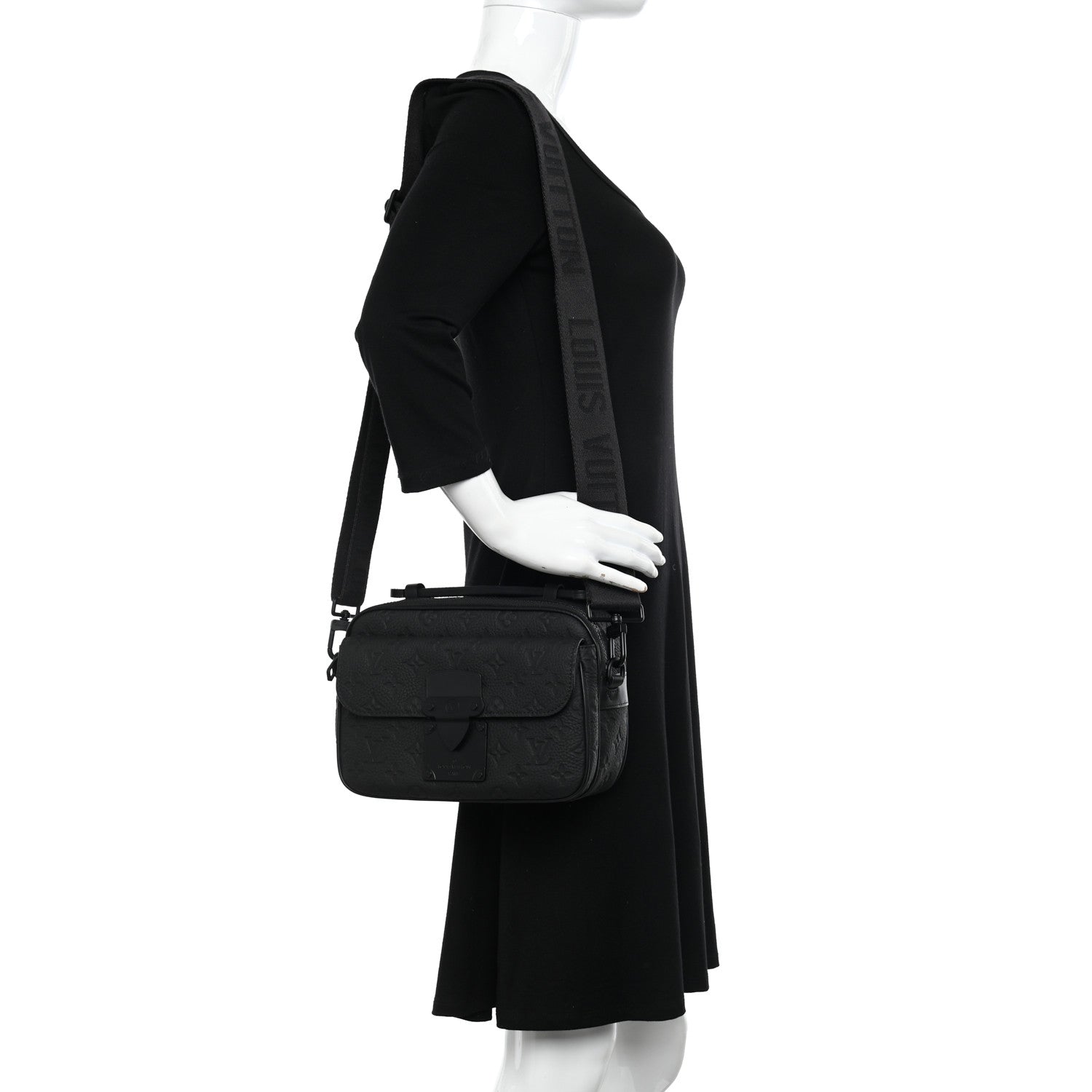 Louis Vuitton Taurillon Monogram S Lock Messenger Black 2 of 10