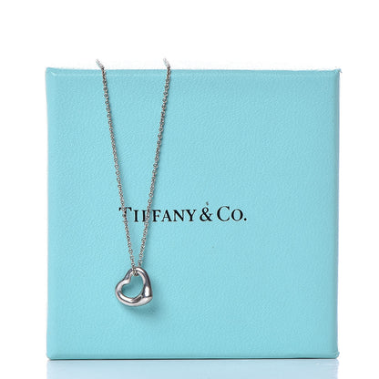 Tiffany Sterling Silver 11mm Elsa Peretti Open Heart Pendant Necklace 7 of 7
