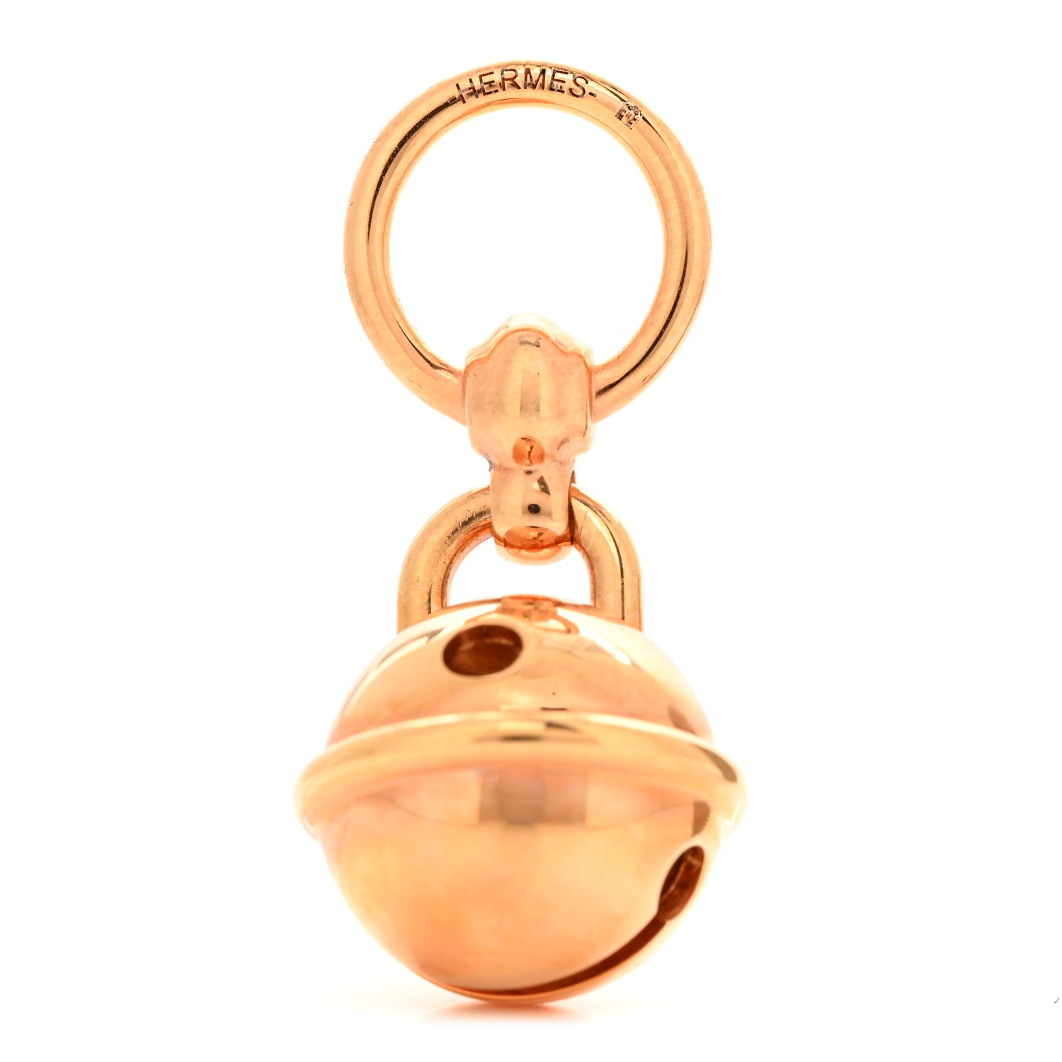 Hermes Rose Gold Plated Charms Grelot Twilly Ring 1 of 5
