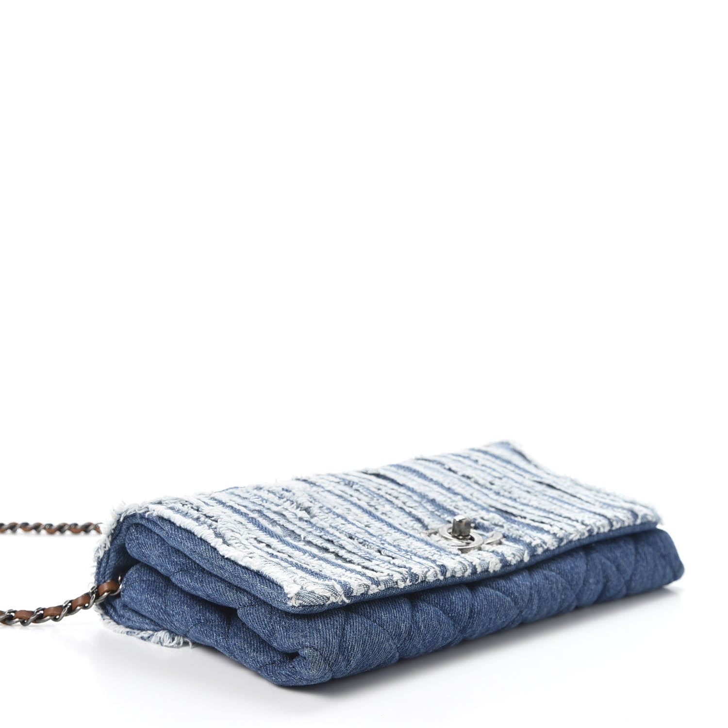 Chanel Denim Fringe Medium Single Flap Bag Blue 3 of 13