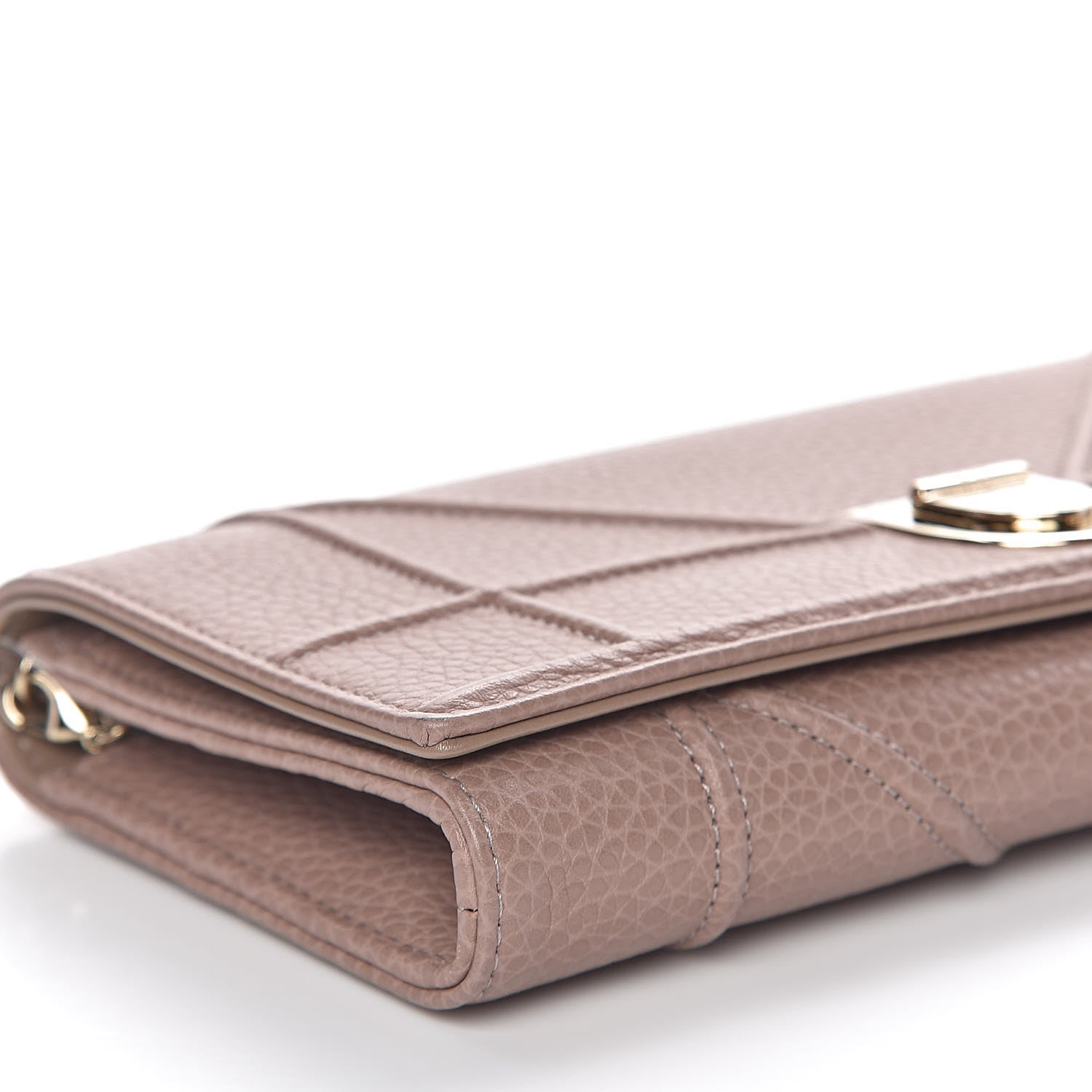 Christian Dior Grained Calfskin Diorama Croisiere Chain Wallet Taupe 8 of 11