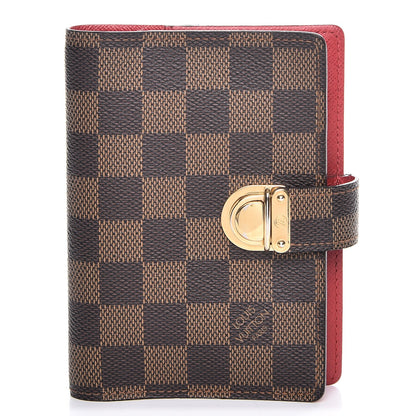 Louis Vuitton Damier Ebene Koala Small Ring Agenda Cover Red 1 of 8