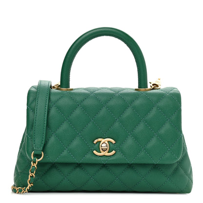 Chanel Caviar Quilted Mini Coco Handle Flap Green 1 of 10