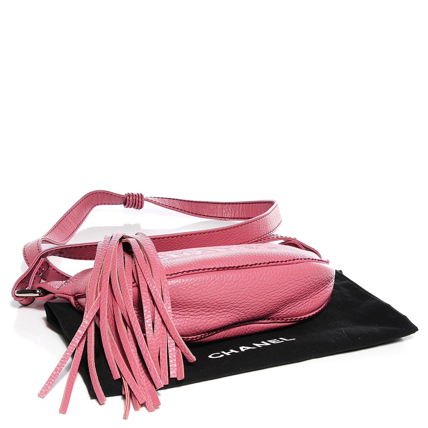 Leather Tassel Small Hobo Pink