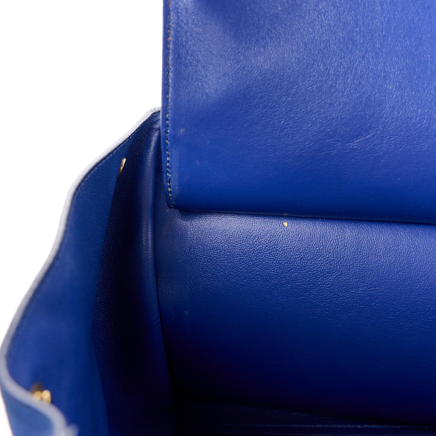 Celine Drummed Calfskin Suede Medium Trapeze Indigo 11 of 12