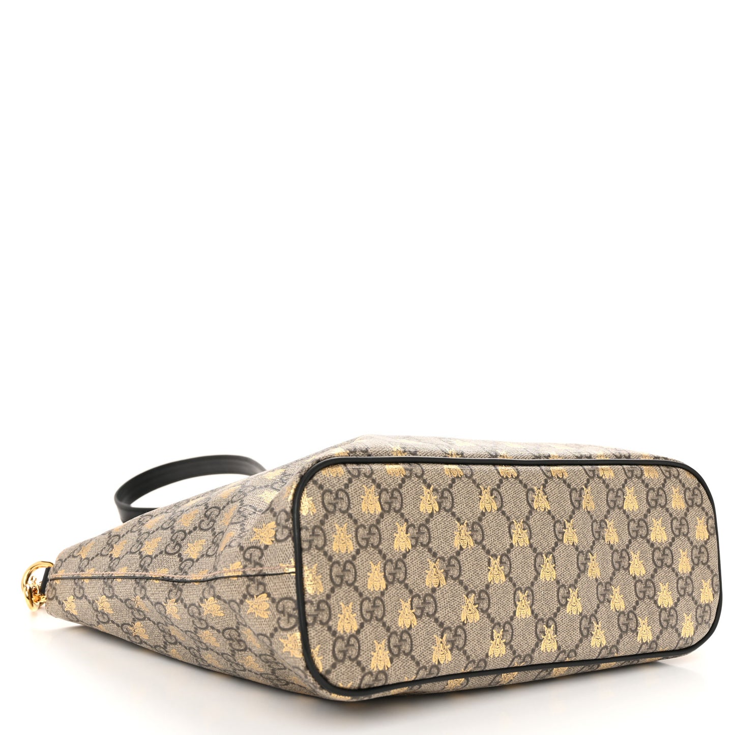 Soft GG Supreme Monogram Bees Small Crossbody Tote Beige Oro Black