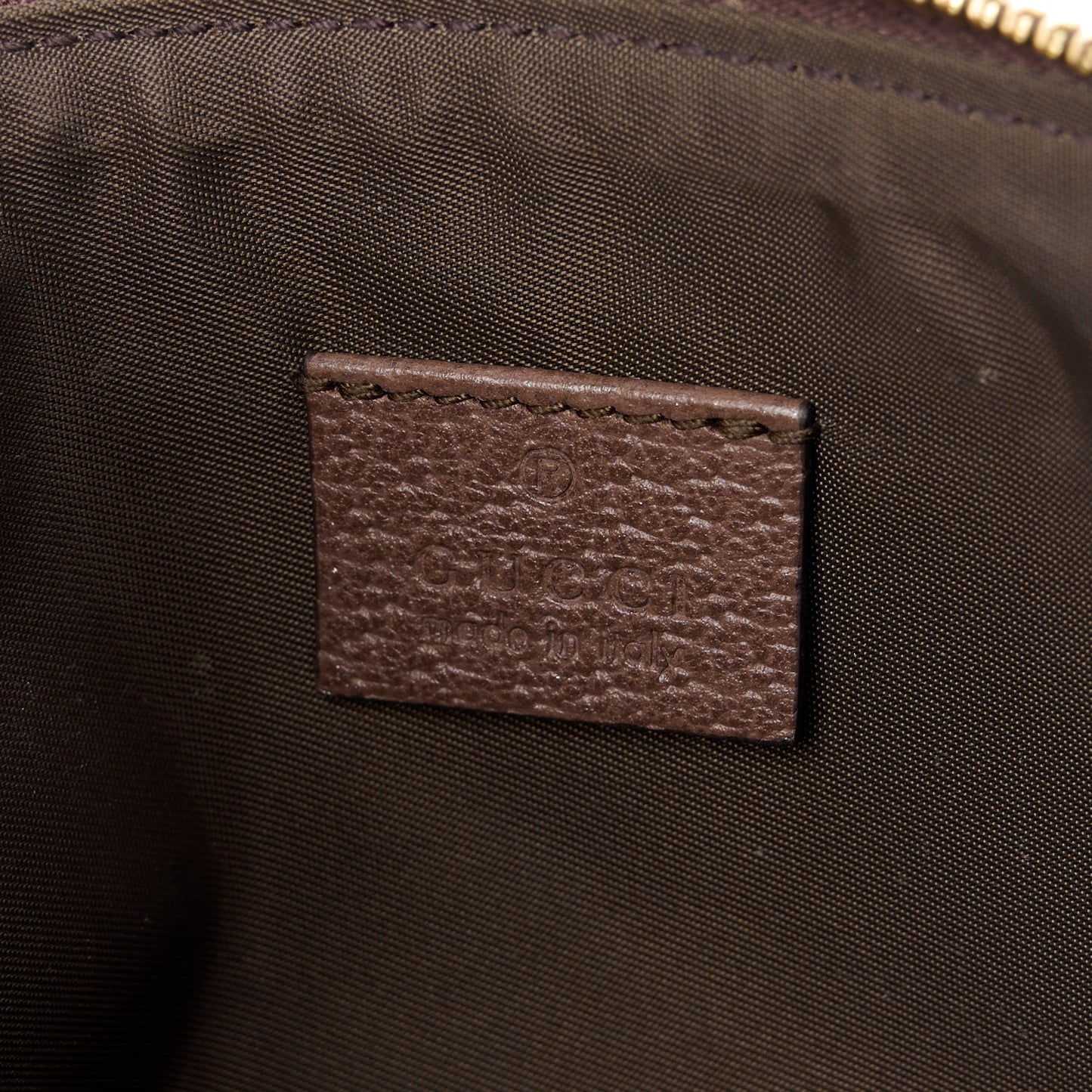 GG Supreme Monogram Textured Calfskin Web Large Ophidia Cosmetic Case Beige Ebony New Acero