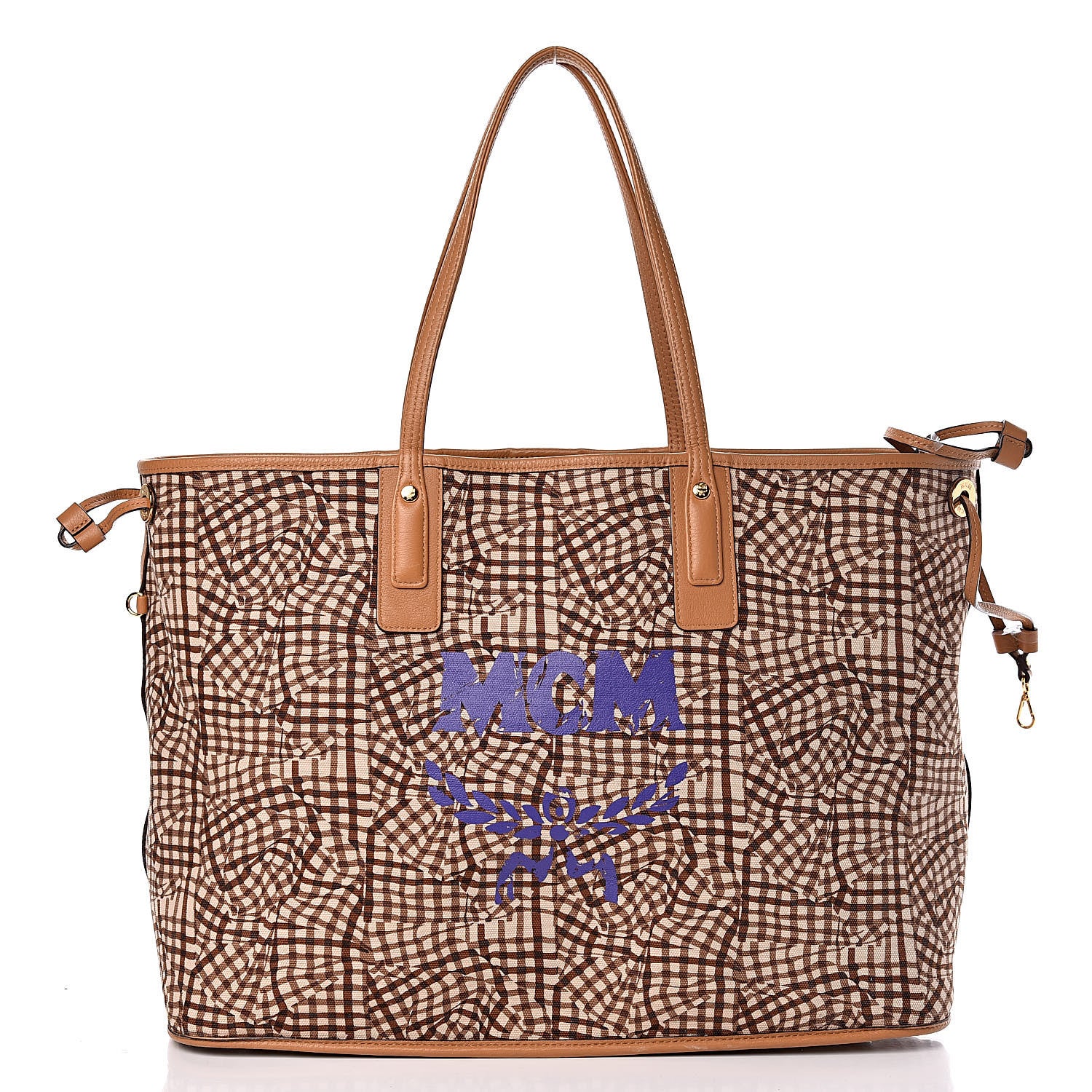 MCM Visetos Large Liz Reversible Shopper Tote Cognac 9 of 14