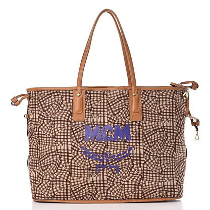 MCM Visetos Large Liz Reversible Shopper Tote Cognac 9 of 14