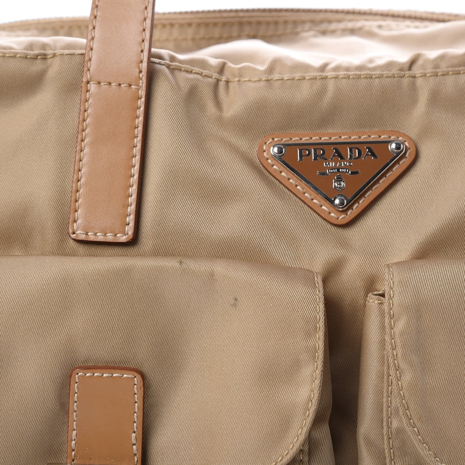 Prada Tessuto Nylon Vela Shopping Tote Beige 10 of 11