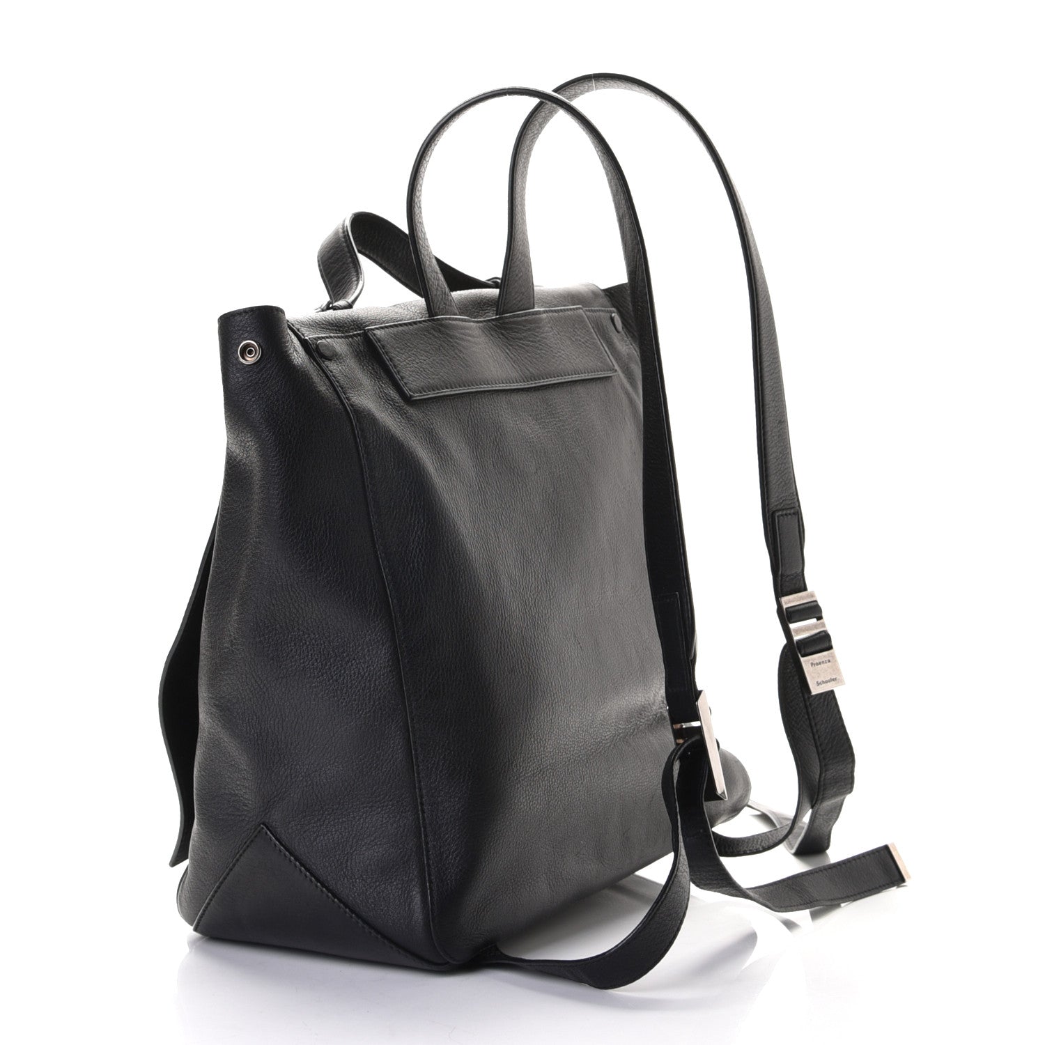 Proenza Schouler Pebbled Calfskin Large PS Courier Backpack Black 2 of 5