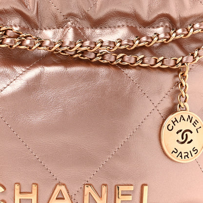 Chanel Metallic Calfskin Quilted Mini Chanel 22 Copper 8 of 10