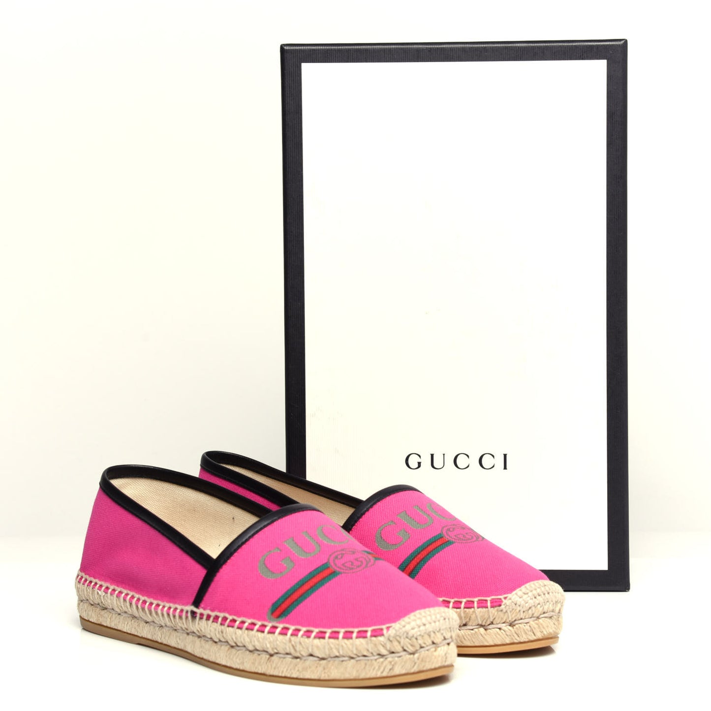 Canvas Logo Espadrilles 38 Cyclamen Rose Black