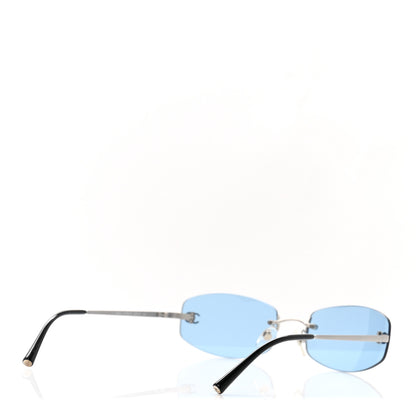Chanel Metal Frameless Sunglasses 4002 Blue 4 of 8