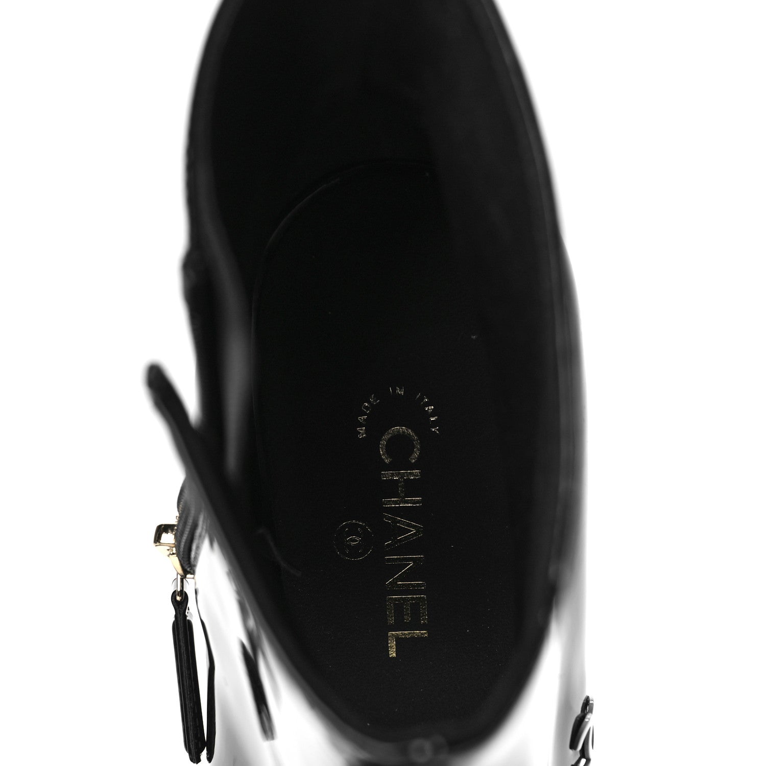 Chanel Patent Calfskin Short Ankle Boots 36.5 Black 7 of 8