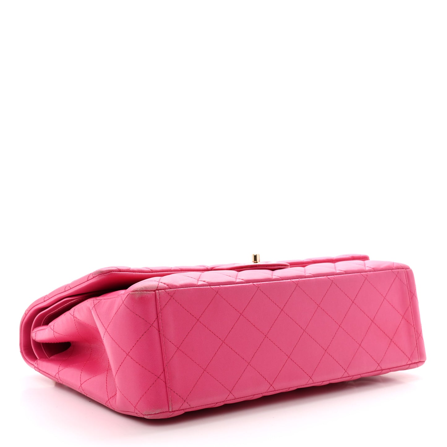 Lambskin Quilted Maxi Double Flap Fuchsia