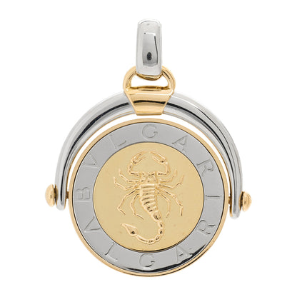 Bulgari 18K Yellow Gold Stainless Steel Scorpio Zodiac Pendant 1 of 3