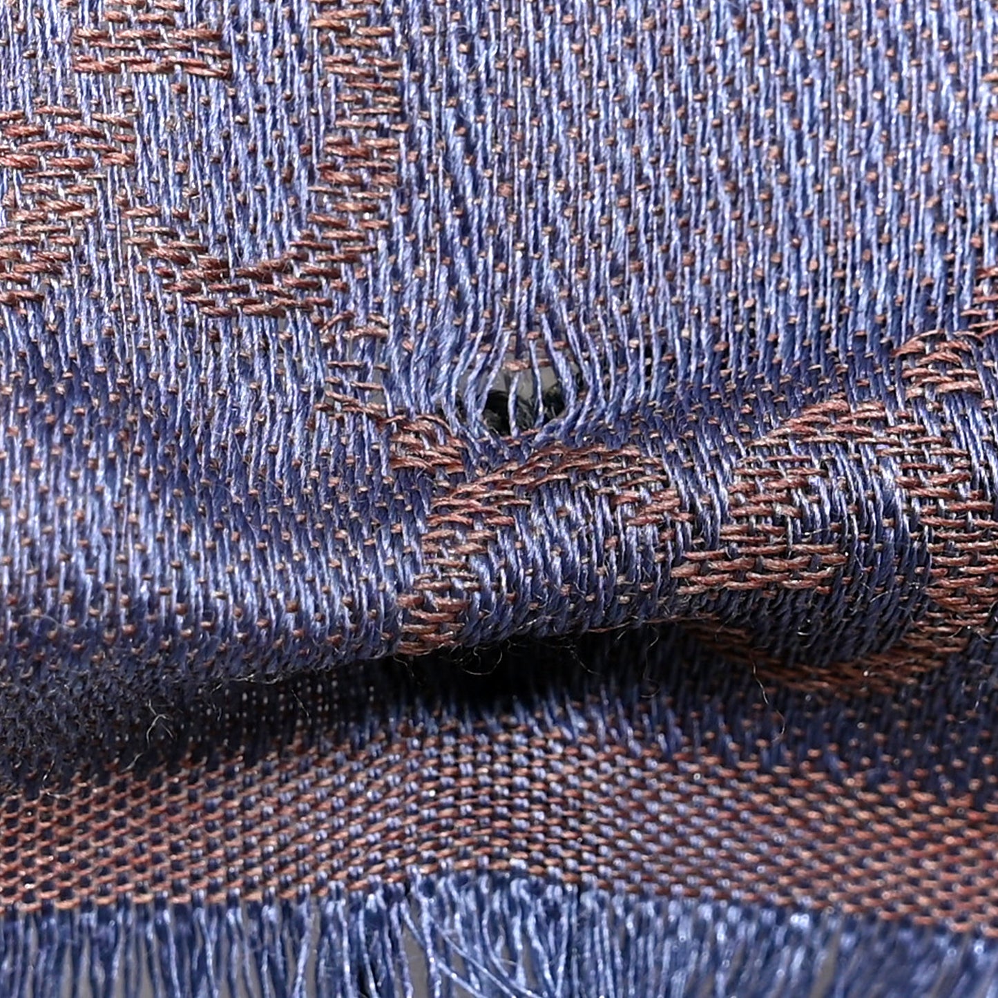 Wool Silk Monogram GGWeb Fringe Shawl Taupe Sky Blue