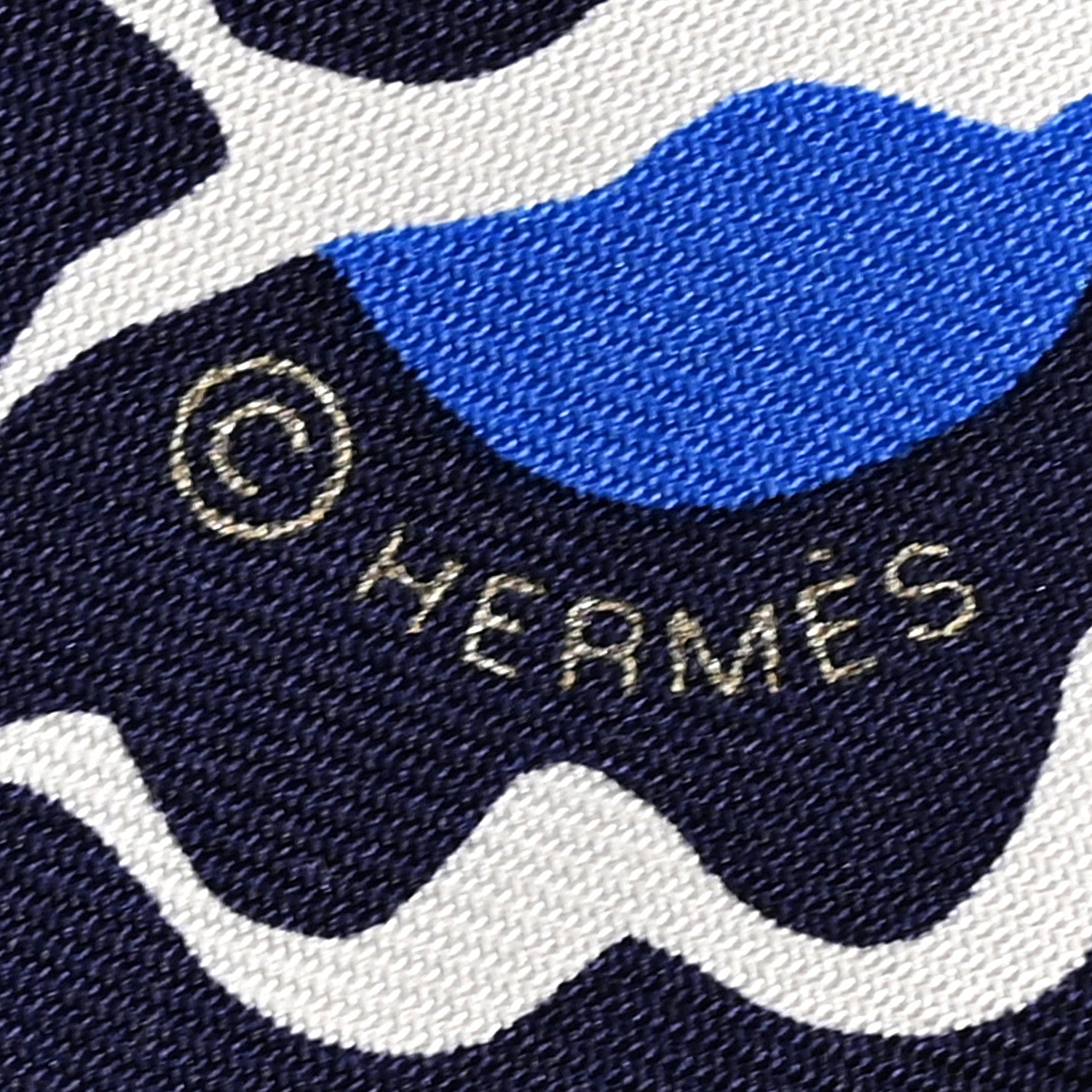 Hermes Silk Bingata Sticker Twilly Marine Tabac Bleu Vif 4 of 4