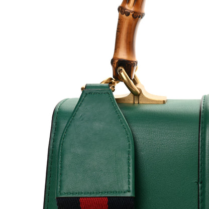 Gucci Moon Calfskin Web Medium Dionysus Bamboo Top Handle Bag Emerald Blue Hibiscus Red 18 of 19