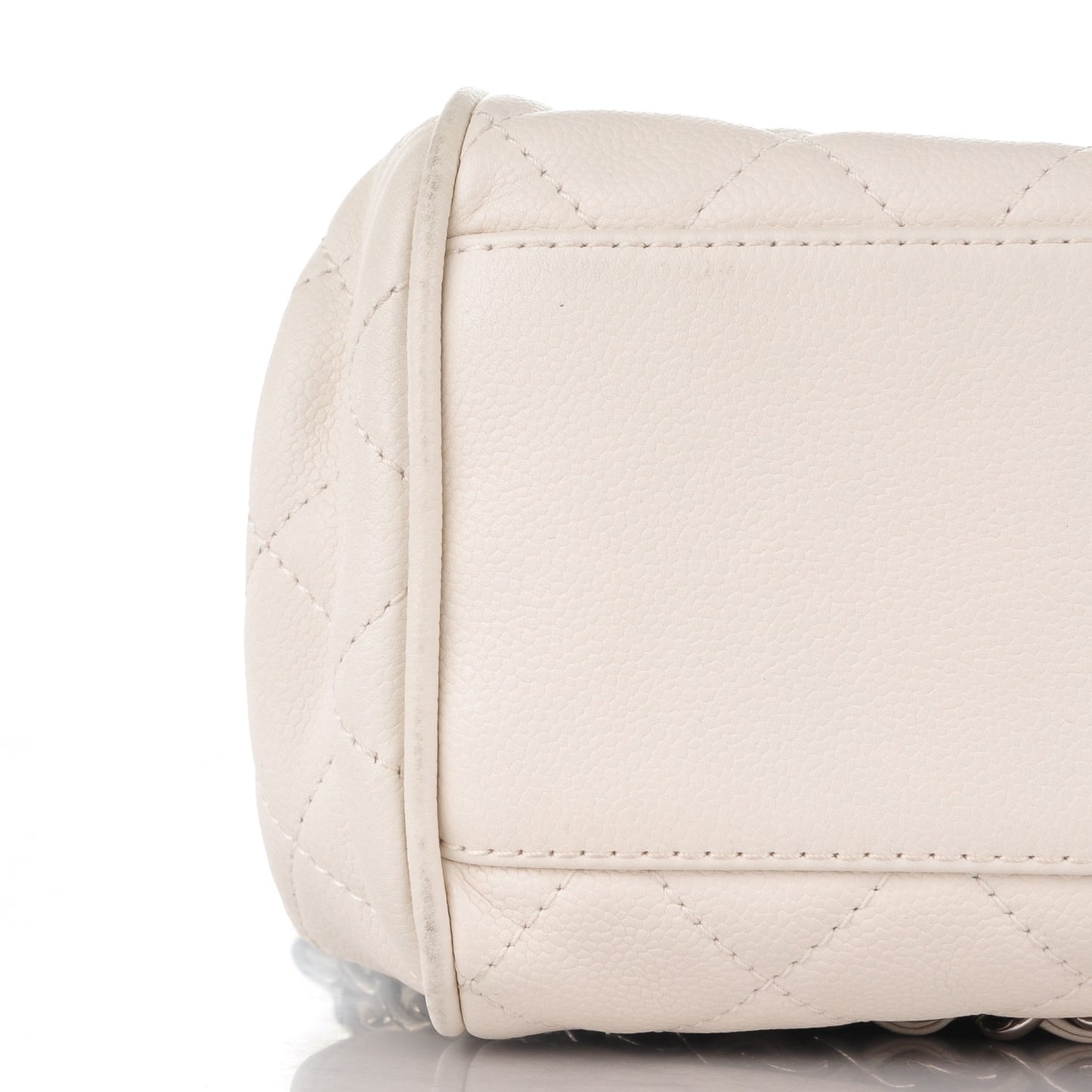 Caviar Quilted Timeless Accordion Flap White