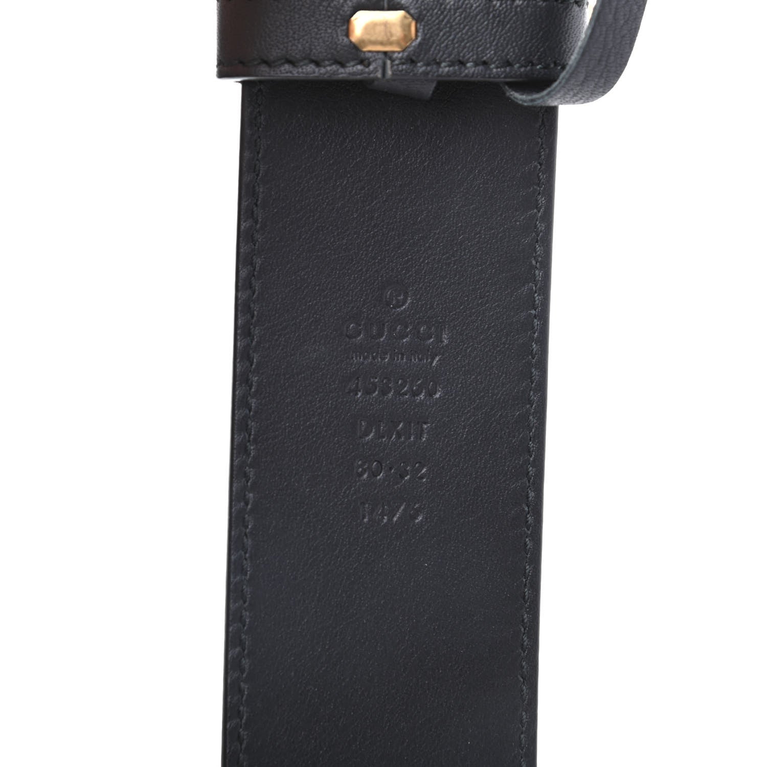 Gucci Moon Calfskin Pearl Double G 40mm Belt 80 32 Black Cream 3 of 5
