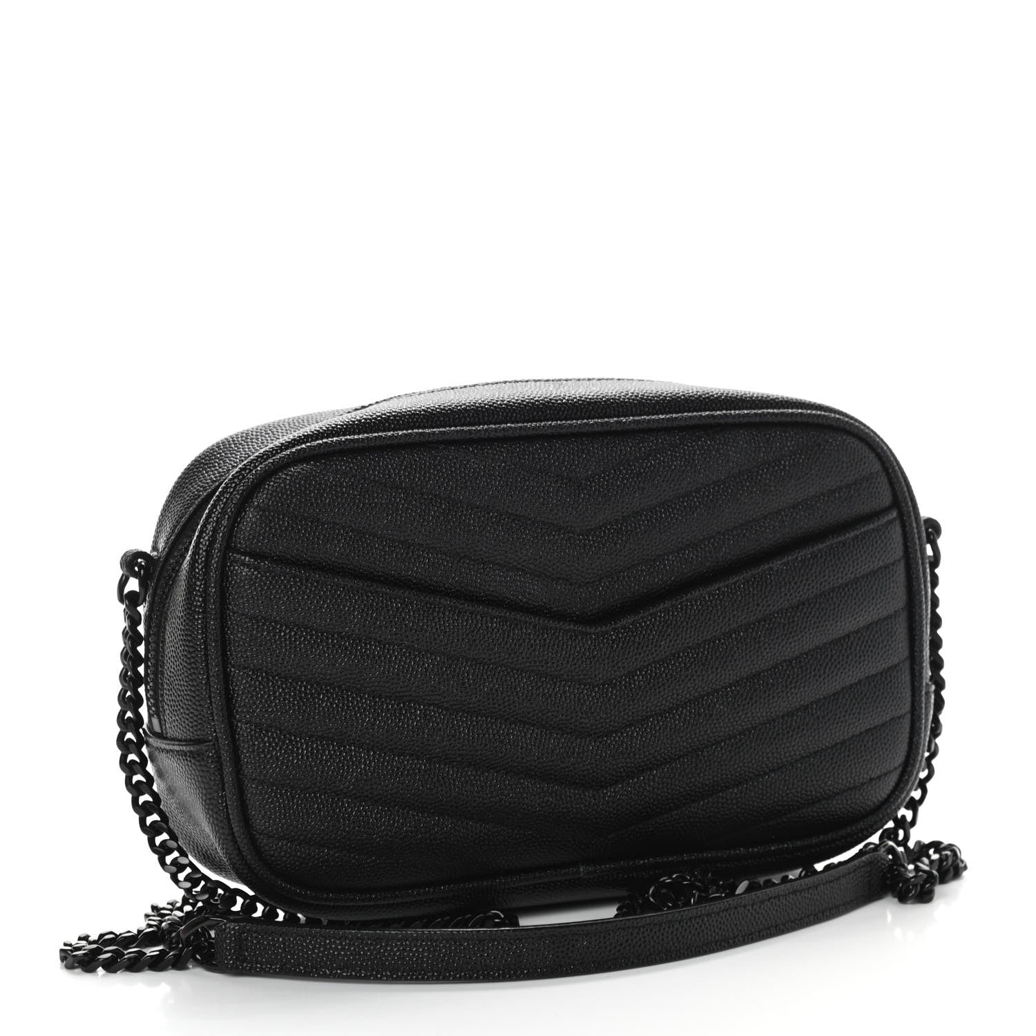 Saint Laurent Grain De Poudre Matelasse Monogram Mini Lou Camera Bag Black 3 of 9