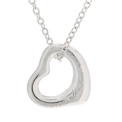 Tiffany Sterling Silver 11mm Elsa Peretti Open Heart Pendant Necklace 4 of 9