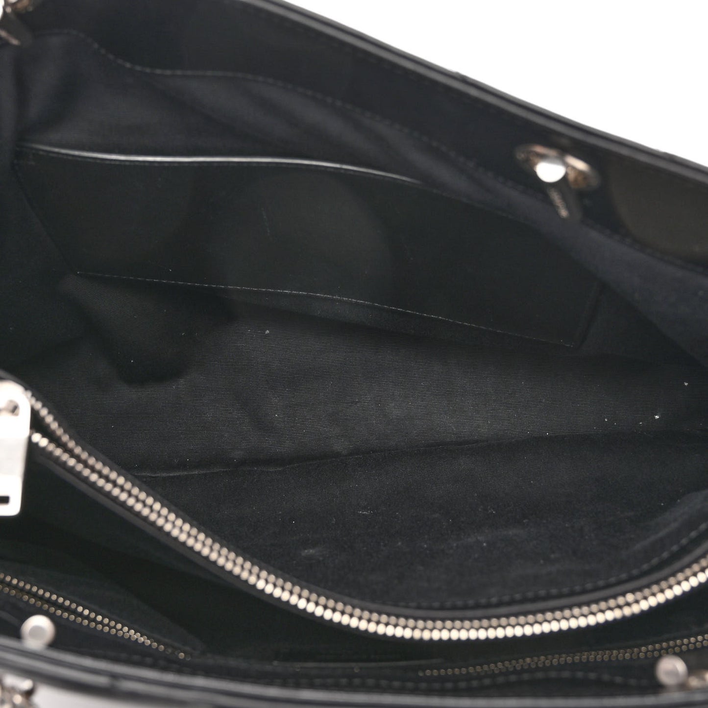Calfskin Y Quilted Monogram Large Loulou Shopper Black