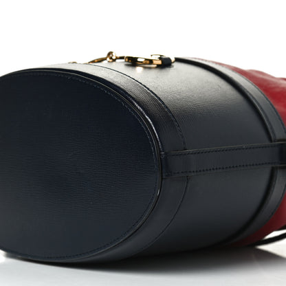 Gucci Azalea Sakai Be Green Calfskin Horsebit 1955 Drawstring Bucket Bag Blue New Cherry Red 11 of 14