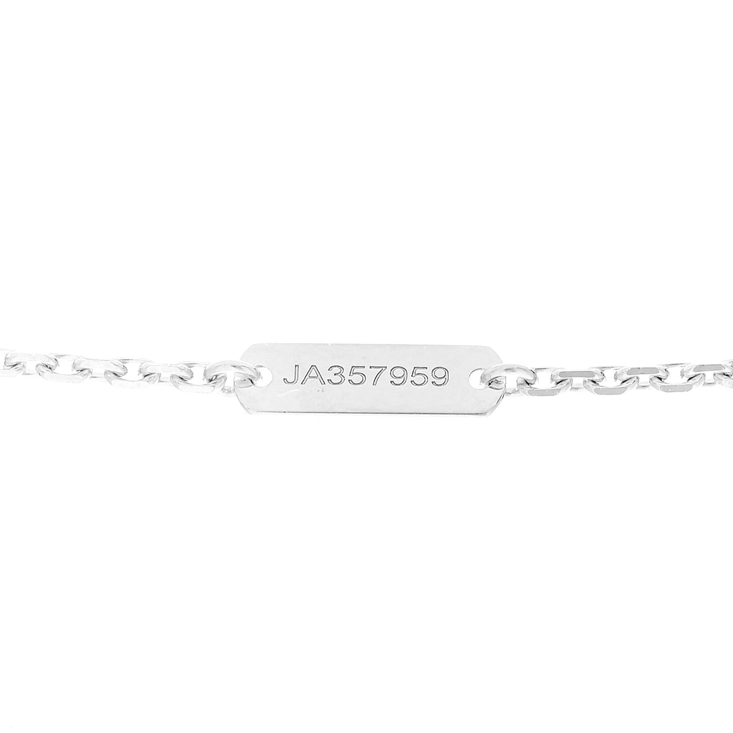 18K White Gold Mother Of Pearl Vintage Alhambra Pendant Necklace