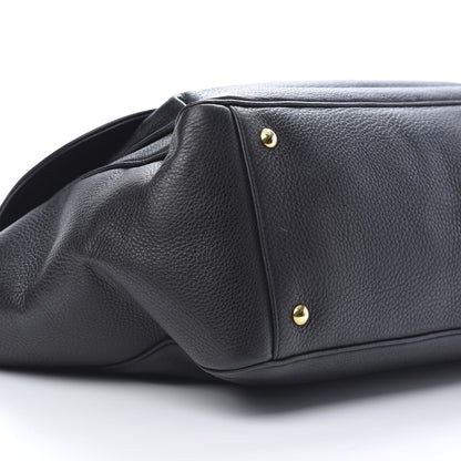 Gucci Pebbled Calfskin Medium 1973 Top Handle Satchel Black 9 of 12