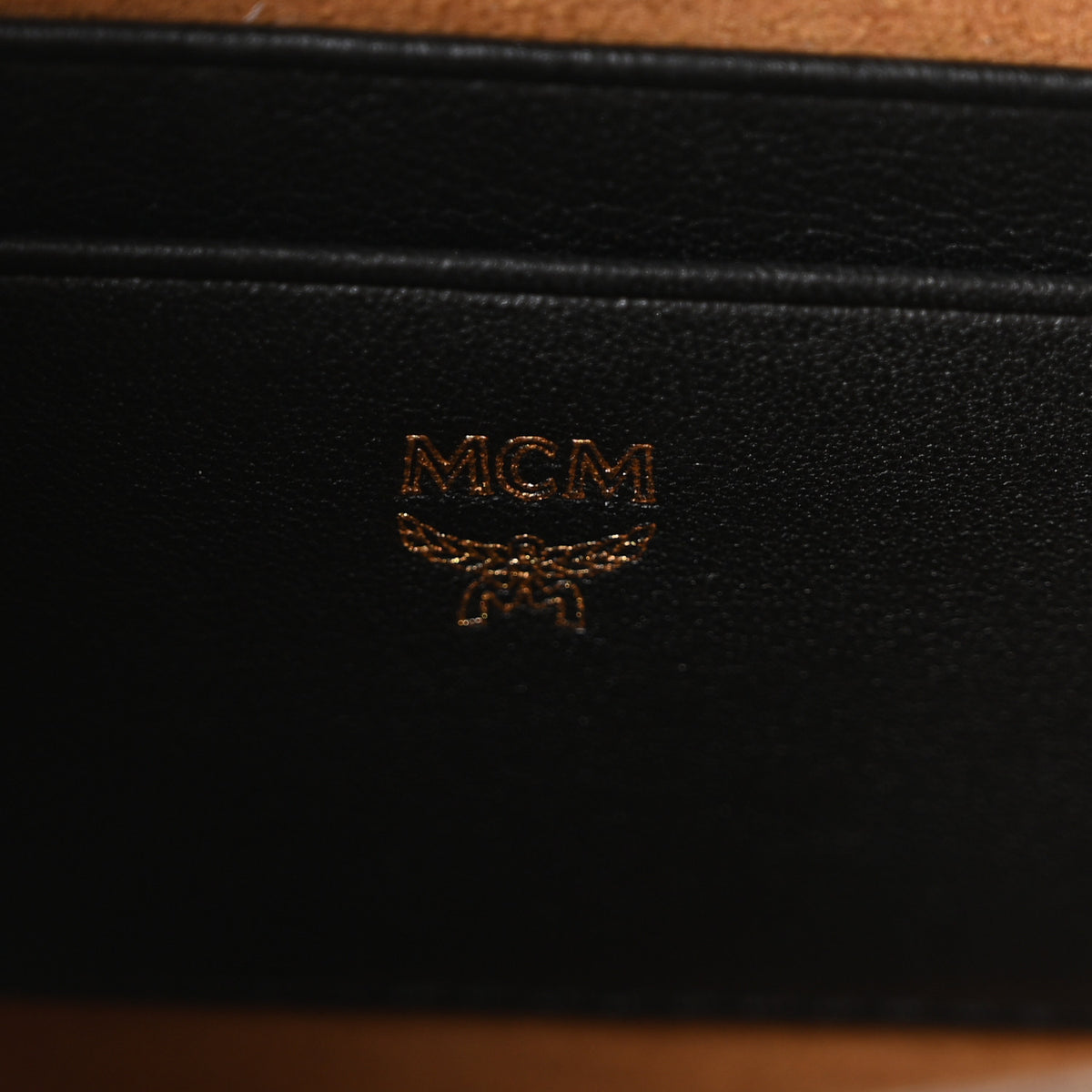 MCM Visetos Mini Patricia Round Crossbody Wallet Cognac Black 6 of 9