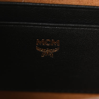 MCM Visetos Mini Patricia Round Crossbody Wallet Cognac Black 6 of 9