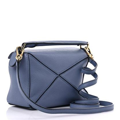 Loewe Calfskin Mini Puzzle Bag Blue 3 of 10