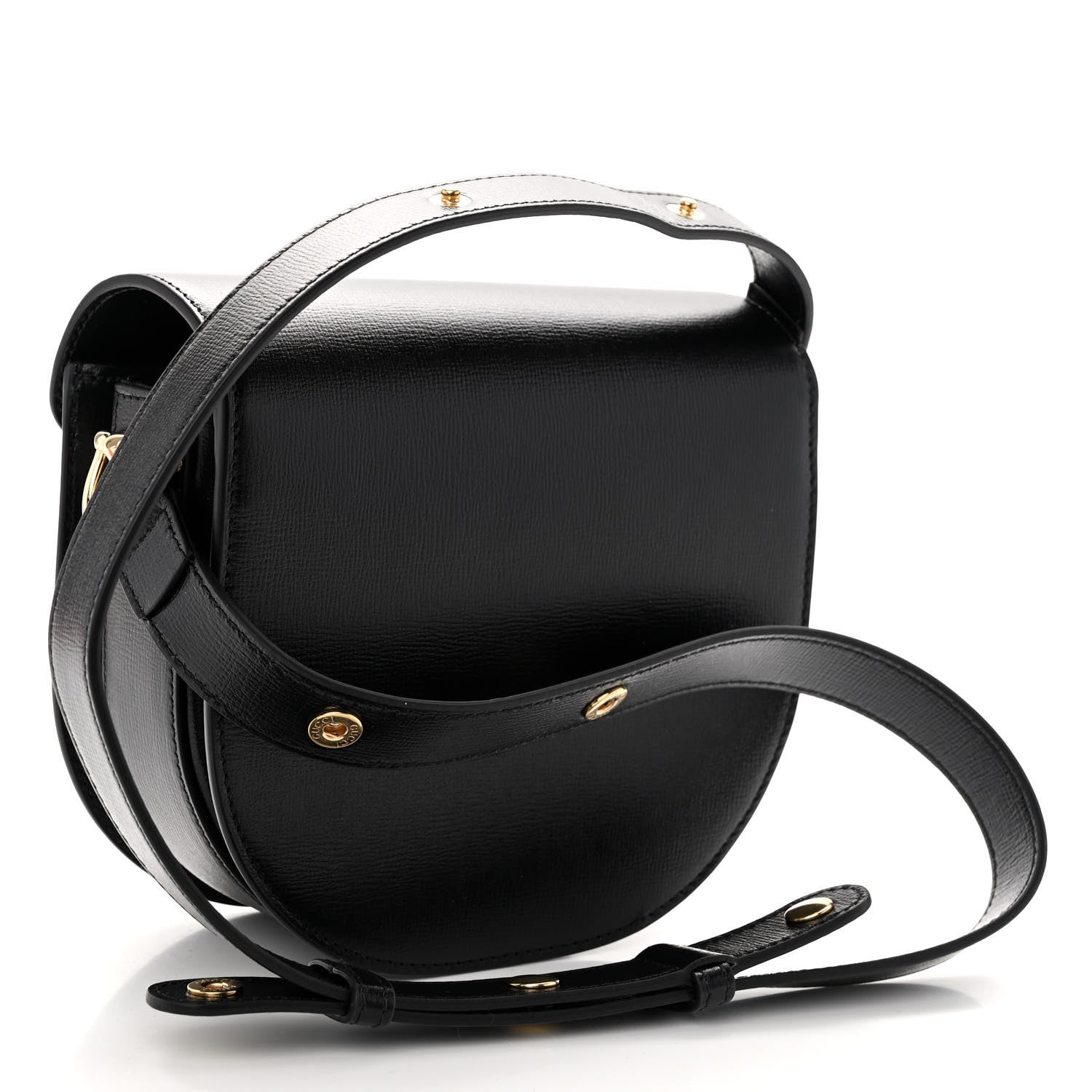 Gucci Azalea Calfskin Mini Horsebit 1955 Rounded Shoulder Bag Black 3 of 10