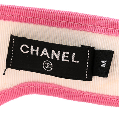Chanel Straw Grosgrain Visor M White Pink 7 of 8