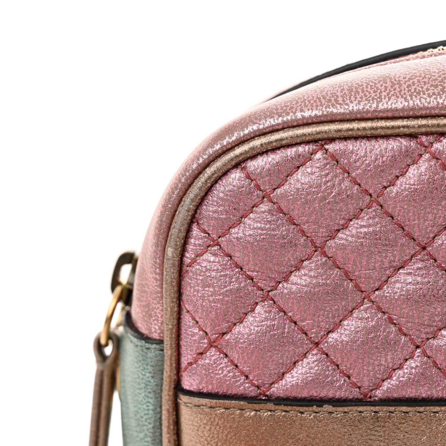 Gucci Laminated Nappa Trapuntata Small Zumi Shoulder Bag Rosa 12 of 12