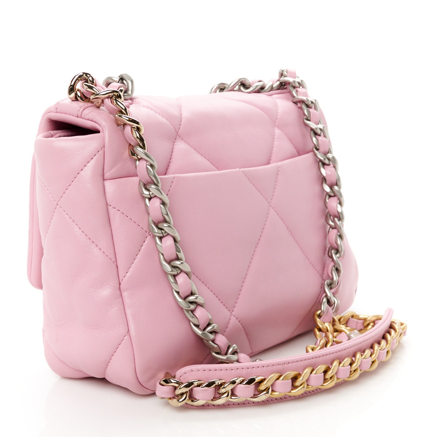 Chanel Lambskin Quilted Medium Chanel 19 Flap Pink 3 of 10
