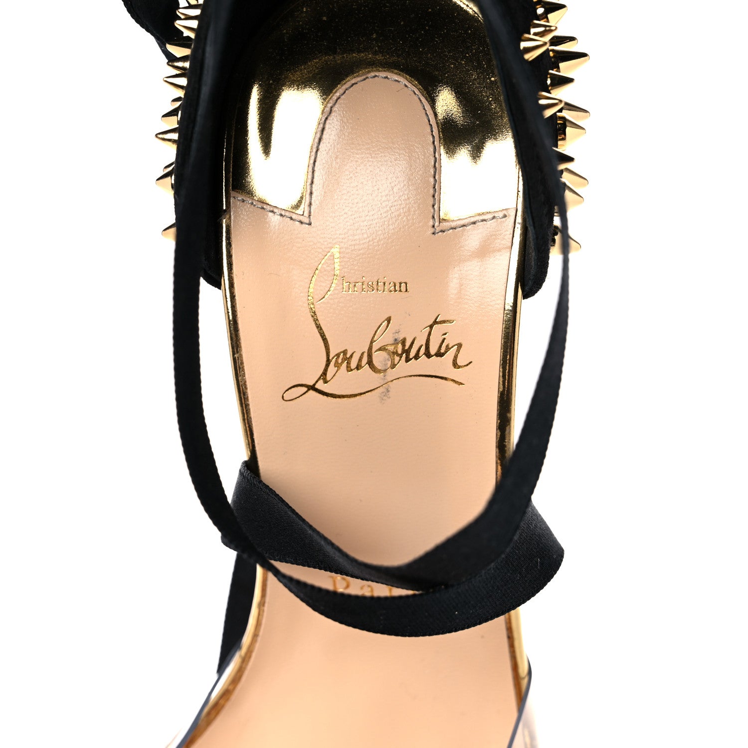 Christian Louboutin PVC Specchio Nappa Laser Barbarissima Sandals 38.5 Black 8 of 16