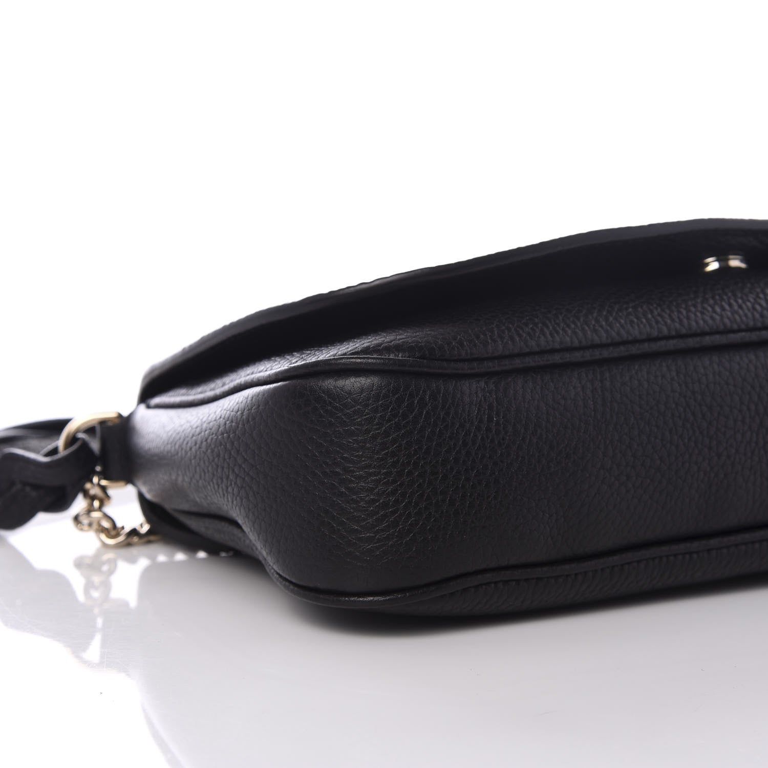Gucci Pebbled Calfskin Medium Soho Flap Crossbody Black 7 of 9
