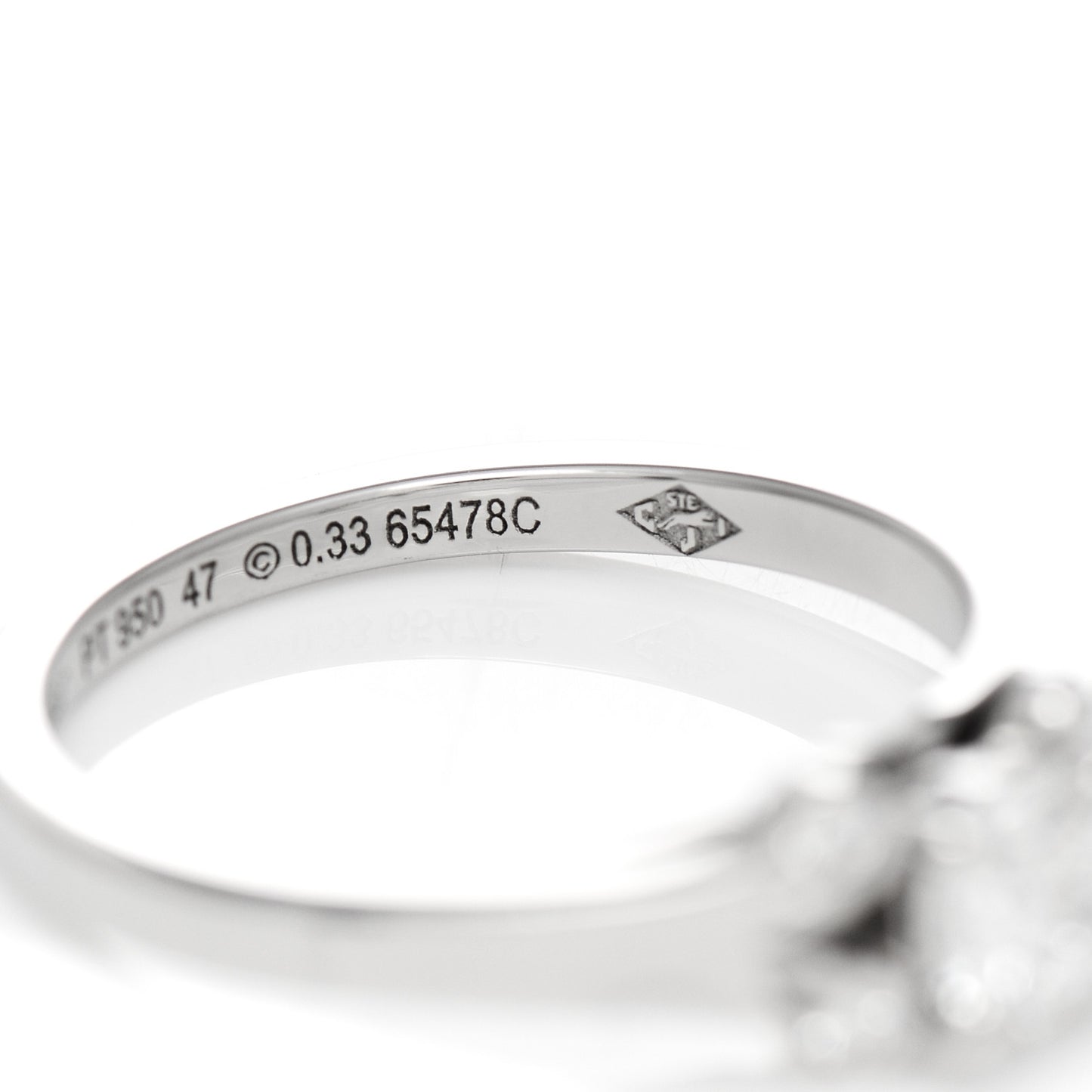Platinum Diamond .33ct Ballerine Solitaire Engagement Ring 47 4