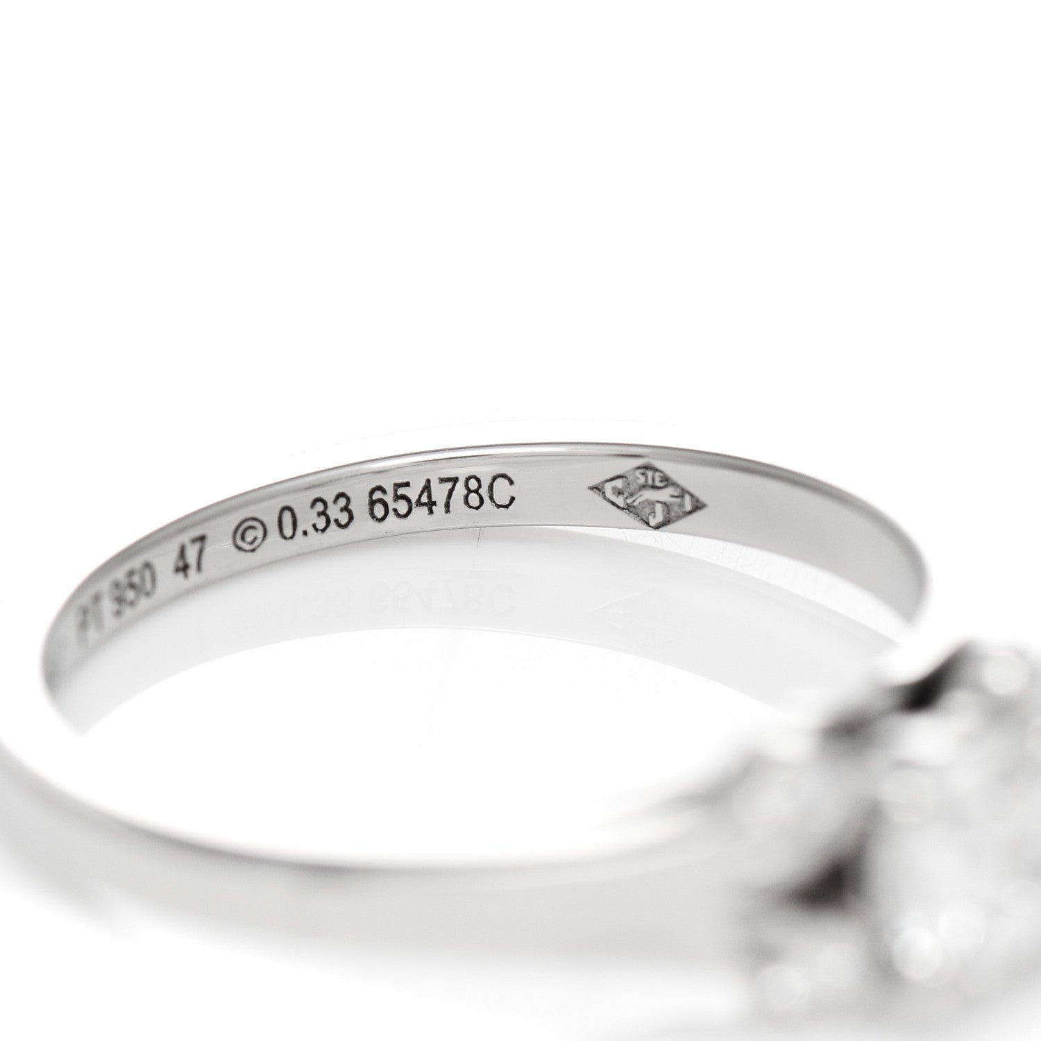 Cartier Platinum Diamond .33ct Ballerine Solitaire Engagement Ring 47 4 6 of 6