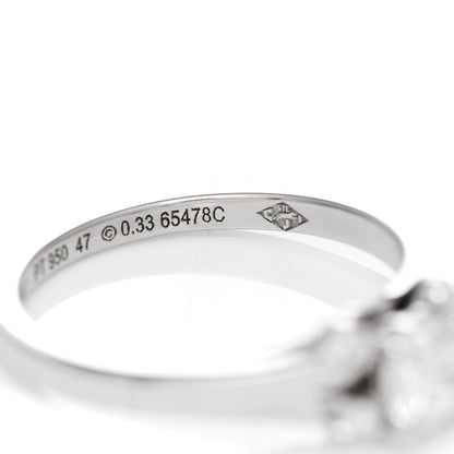 Cartier Platinum Diamond .33ct Ballerine Solitaire Engagement Ring 47 4 6 of 6