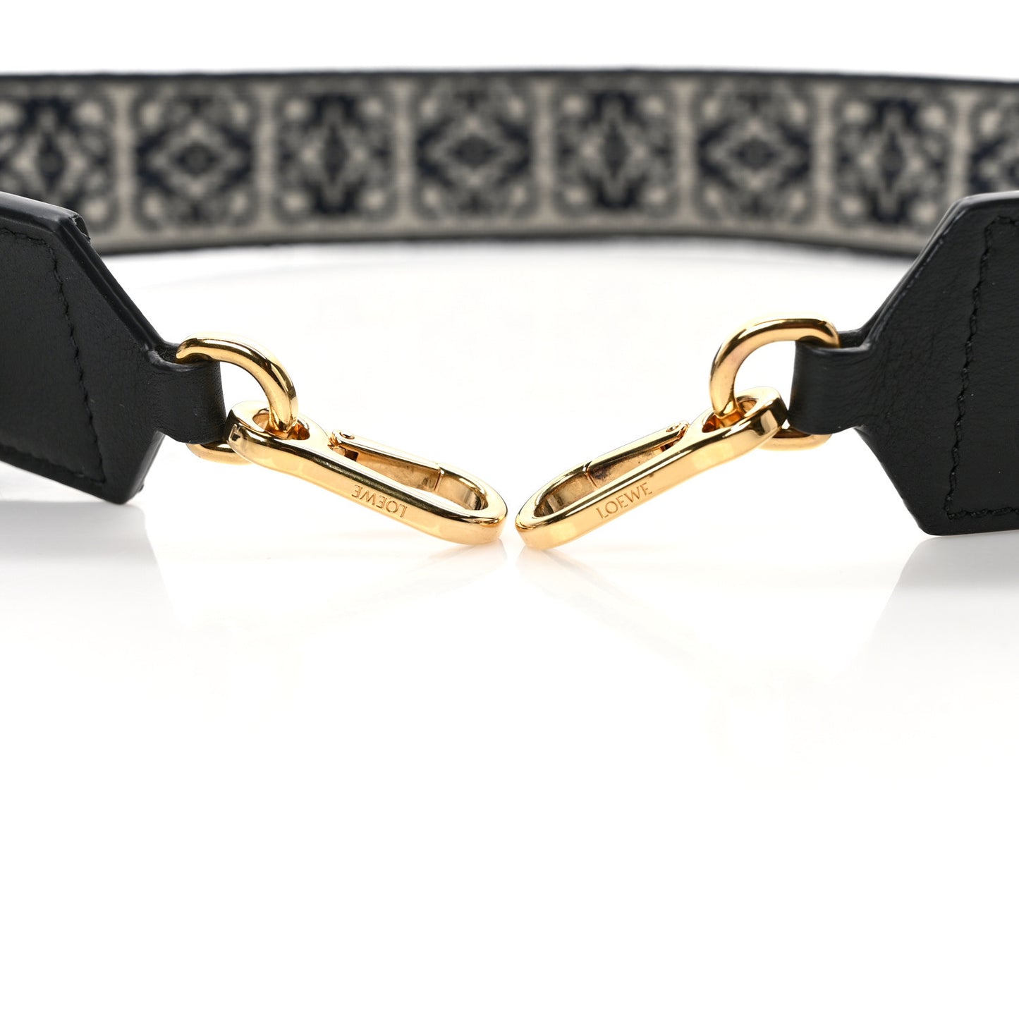 Calfskin Jacquard Anagram Strap Navy Black
